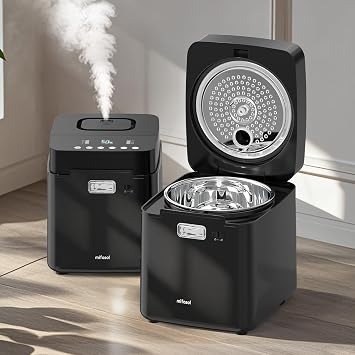 Mifasol Stainless Steel Humidifier, 3.3L/0.87Gal Steam Warm Mist Humidifiers for Bedroom 800 sq ft, Easy to Clean Humidifiers for Home, Dishwasher Safe Humidifier Large Room Baby Nursery Office, Black