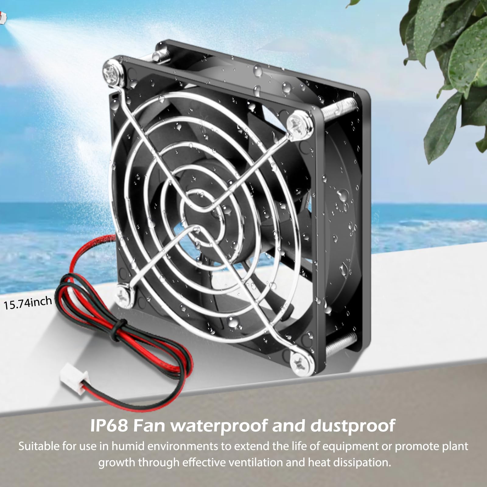 Wathai Lot de 2 ventilateurs de refroidissement étanches IP68 80 mm x 25 mm 12 V CC 12 V