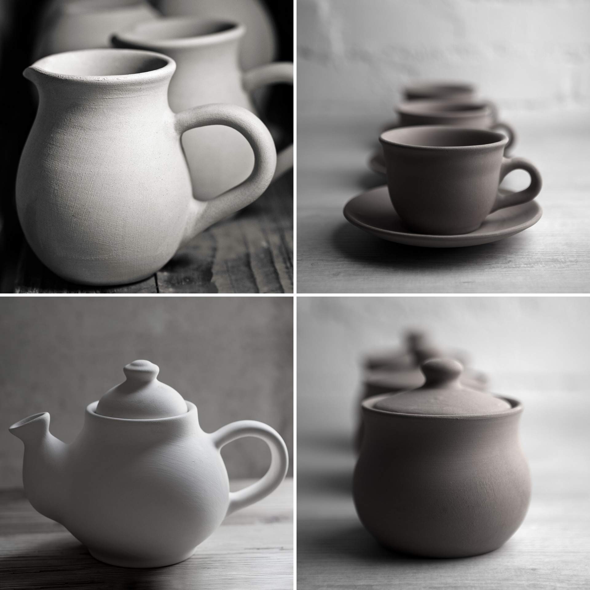 City to Cottage® Set da tè con Teiera, Bricco del Latte, Zuccheriera e 2 Tazze con Piattino | Fatto a Mano in Ceramica | Fantasia a Pois Rosso e Bianco