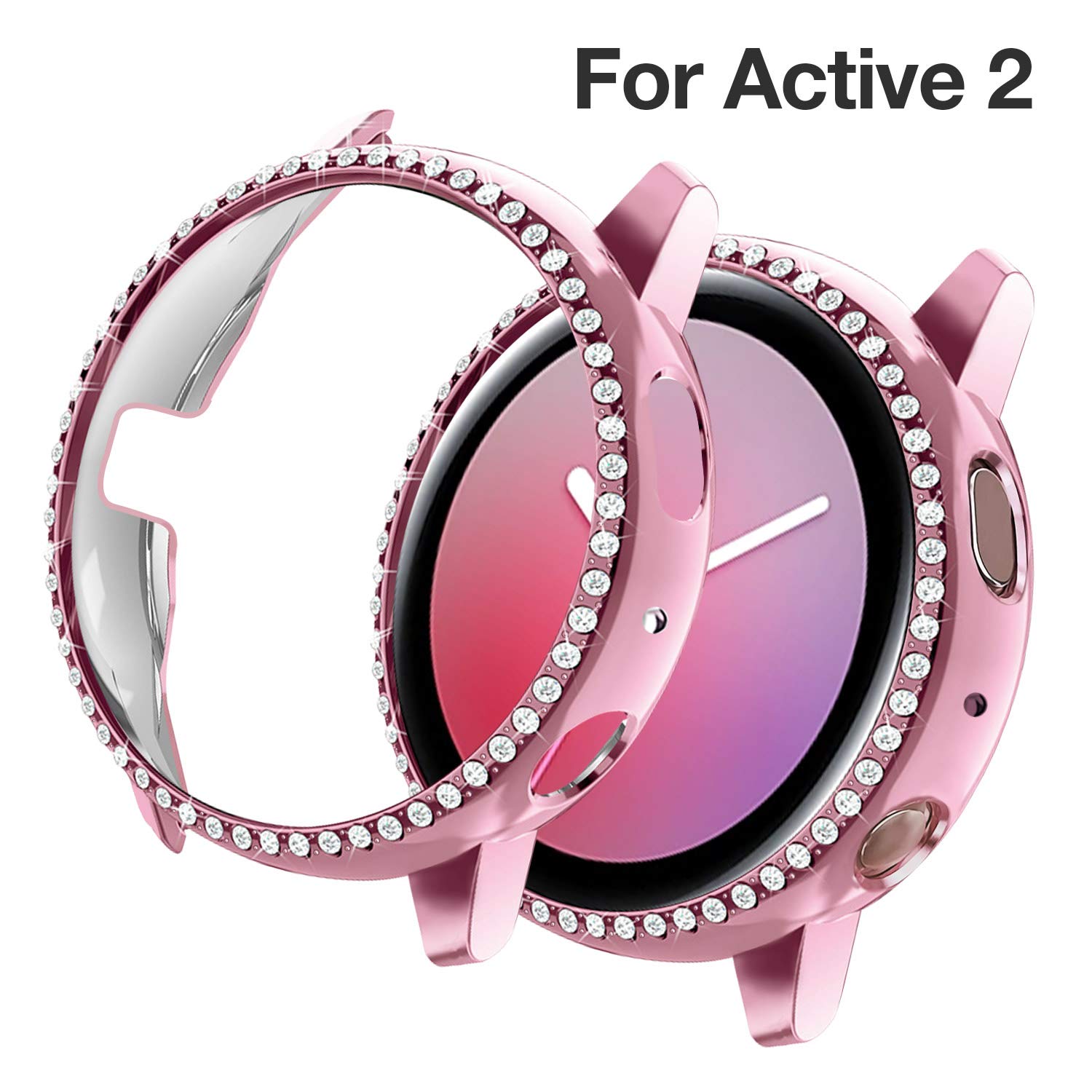 Yolovie Compatible With Samsung Galaxy Watch Active 2 Case 40mm Not For Active 1 Pc Protective Cover Women Girl Bling Crystal Diamonds Shiny Rhinestone Bumper Watch Cases 40mm Pink Buy Online