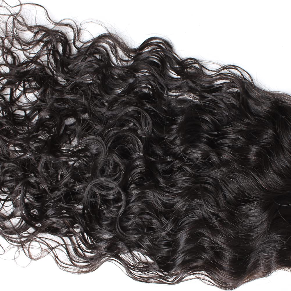 Natural Wave 16inches 4 * 4 Lace Closure Human Hair Free Part 100% Unprocessed Brazilian Virgin Hair Closure with Baby Hair Bleached Knot Natural Color