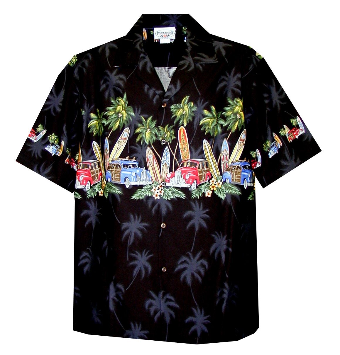 Men's Old Time Woodie Surfboard Hawaiian Shirt