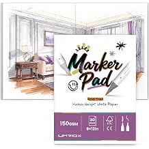 Umriox 30 Sheets Marker Paper Pad, 9x12 Bleedproof Sketchbook for Beginners | 150 GSM Smooth Bleed-Resistant Paper, Easy Blending for Beginners, Perfect for Kids & Teens, Great Back-to-School Art Gift