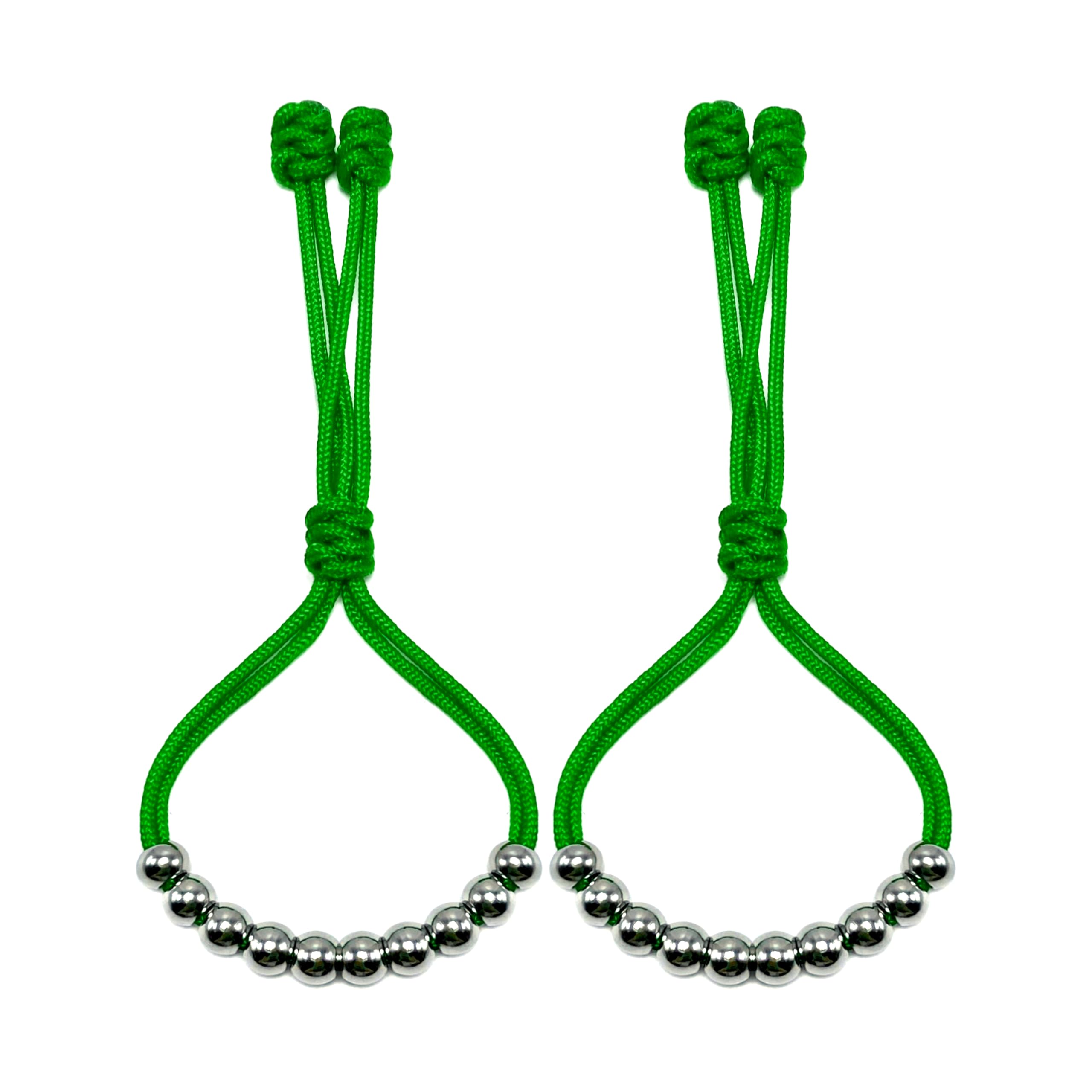 LAMIBEE Pack of 2 Bracelet for Golf Glove, Golf Stroke Counter, 10 Stainless Steel Bead Counter for Gloves, Stroke Count Resizable Easy to Adjust Golf Round Scoring Tracker Accessory (Green)