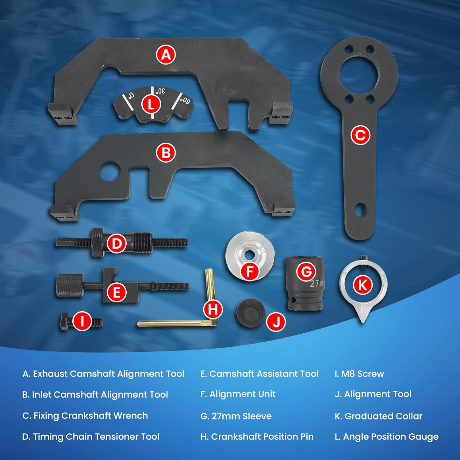 MOCA Engine Timing Alignment Locking Tool Kit Compatible with BMW N62 N73 Engines, Fits for 02-06 for 545i, 06-10 for 550i, 06-10 for 650i, 02-05 for 745Li, 06-09 for 750i, 2006 for X5