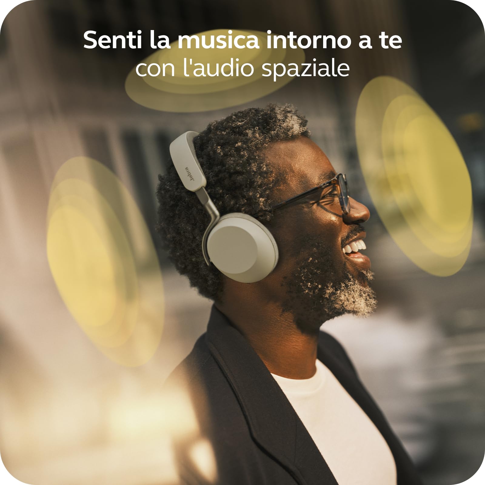 Jabra Evolve3 75 Cuffie Wireless Bluetooth con Microfono, Grigio Caldo