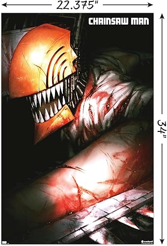 Miniatura 3 de Trends International Chainsaw Man - Póster de pared de arte con llave teaser, 22.37 x 34.00 pulgadas, paquete de póster y clip