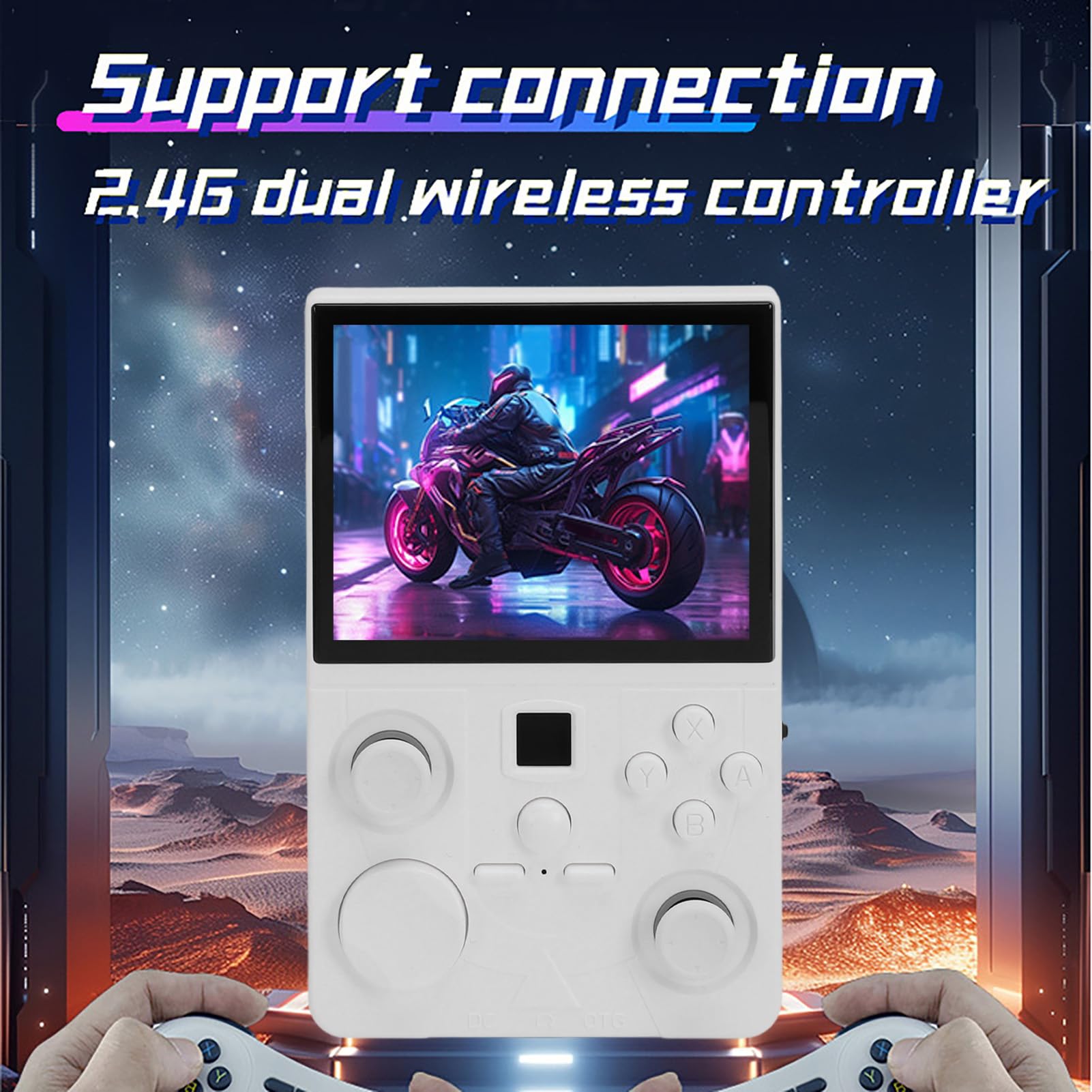 Retro-Handspielkonsole, 3,5-Zoll-HD-Bildschirm, WLAN, Dual-Joystick, 4000-mAh-, Leichtes ABS-Material für -System, Multiplayer-Gaming-Unterstützung, Ideal für Heimgenuss, (Weiß)