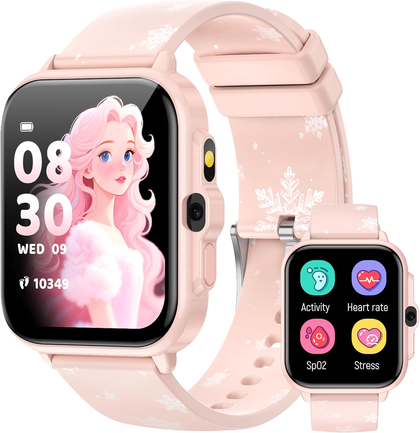 Smart Watch for Kids, 1.85" Fitness Tracker,Learning games,Sleep Monitor,Sports,IP68 Waterproof,Camera Videos Alarm Play Music Flashlight Pedometer Stopwatch Pedometer Gift Toys for Boys and Girls