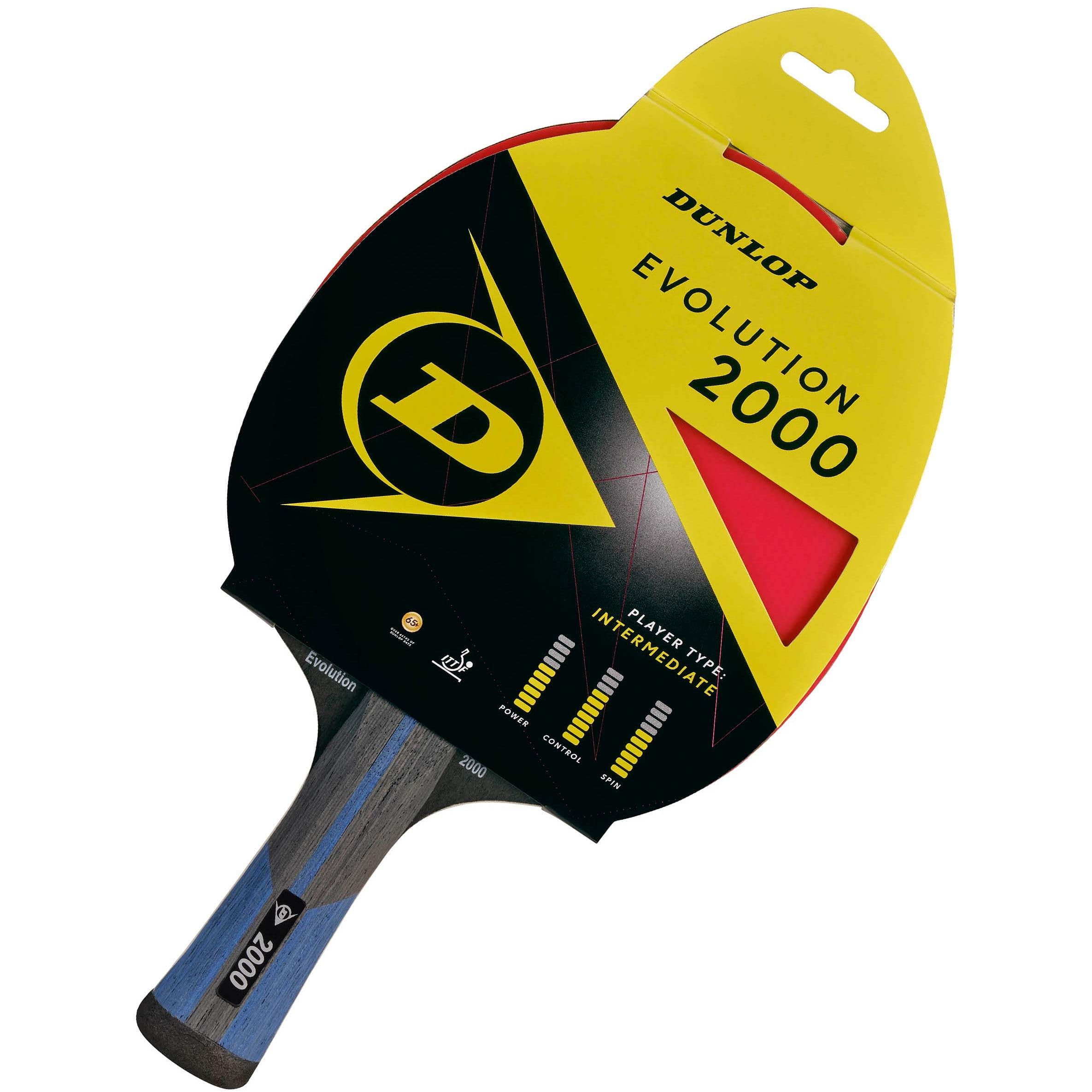 Dunlop Tischtennisschläger Evolution 3000, ITTF Zertifiziert, perfekt für fortgeschrittene Spieler, Schwarz, Einheitsgröße