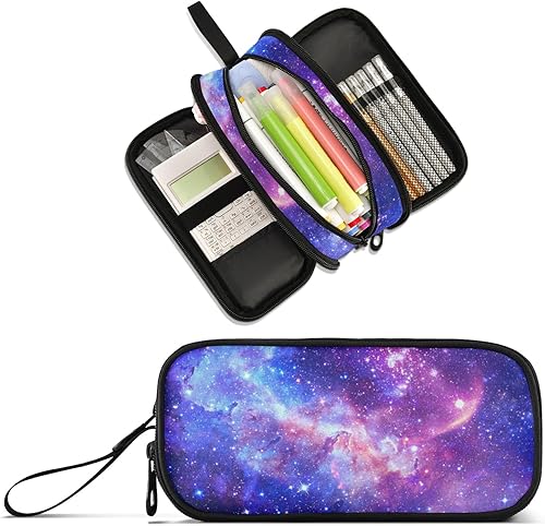 Miniatura 8 de XUWU Estuche de baloncesto de gran capacidad para lápices de 3 compartimentos, estuche organizador de bolsa de maquillaje, bolsa de papelería para