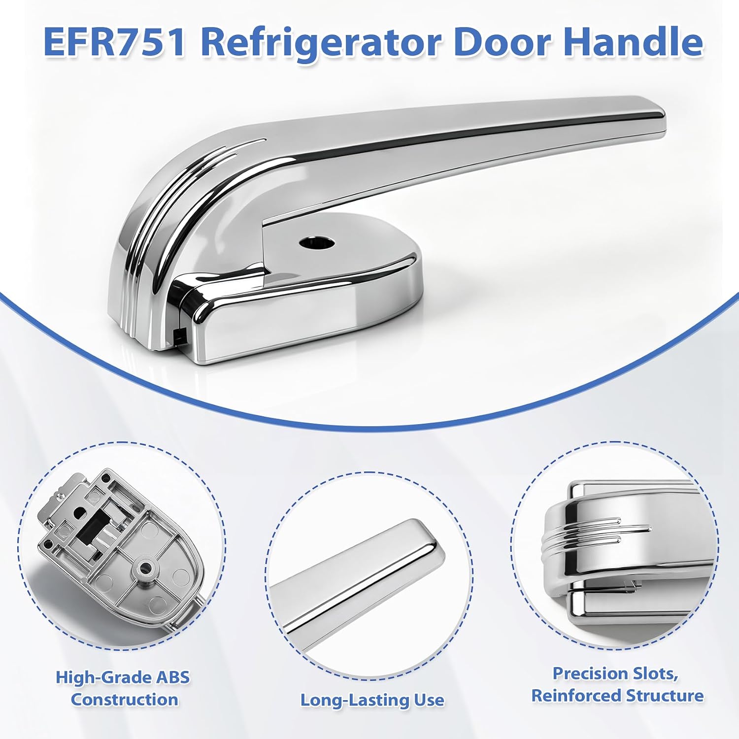 2 Pack EFR751 Refrigerator Door Handle Compatible with Frigidaire