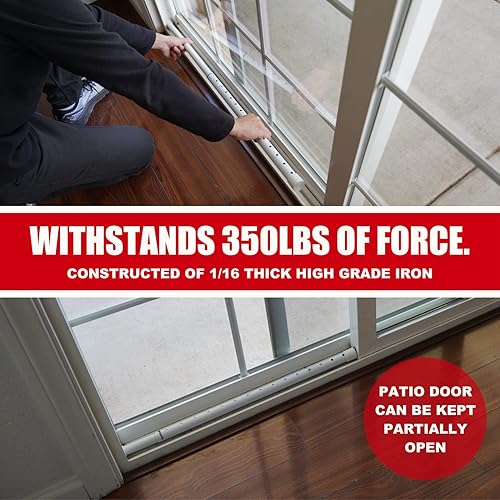 Vista 14 de SECURITYMAN - Barra de seguridad para puerta, 2 en 1, topes de puerta ajustables, barra de seguridad y barra de seguridad para puerta corredera