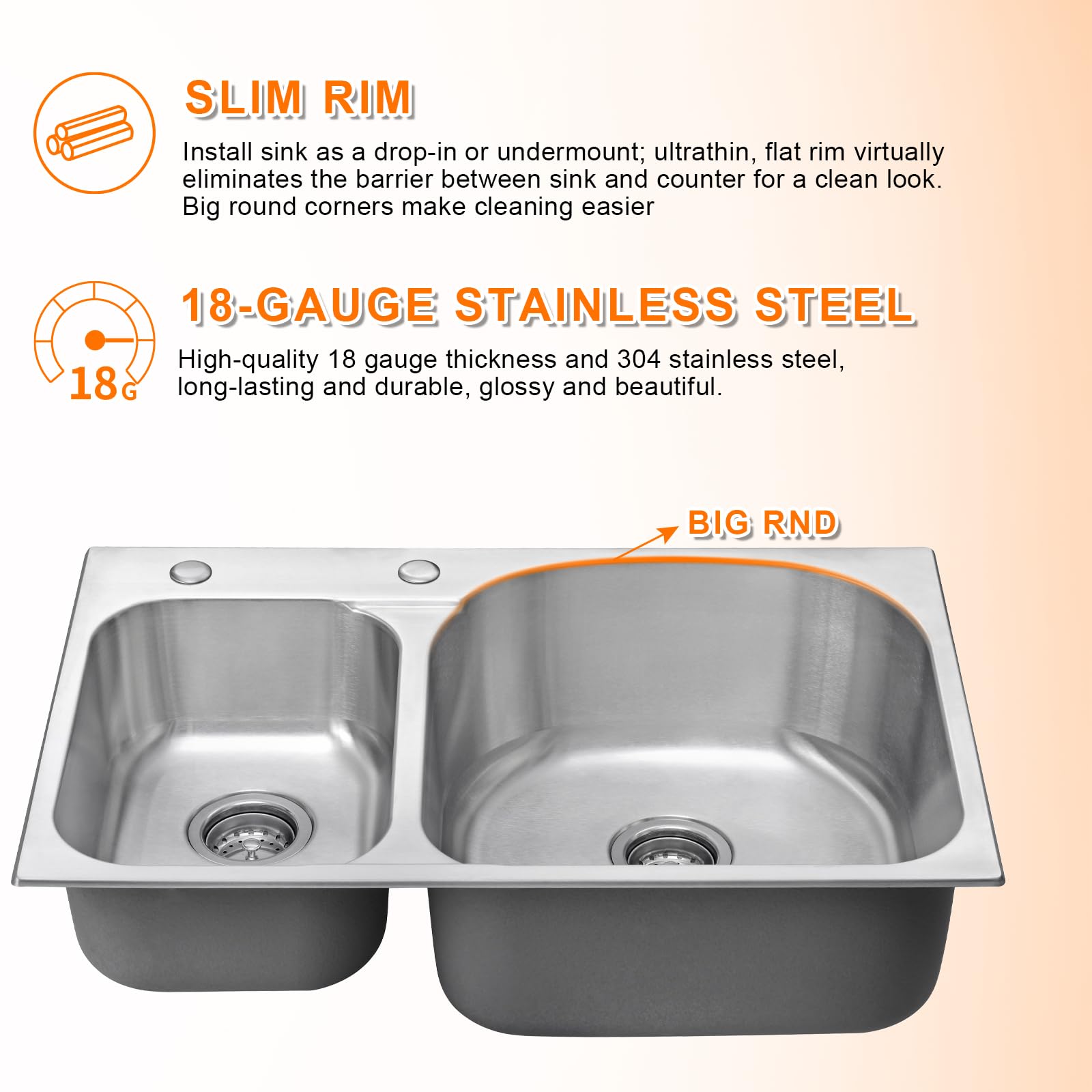Kitchen Sink Double Bowl Stainless Steel Double Bowl Kitchen Sink