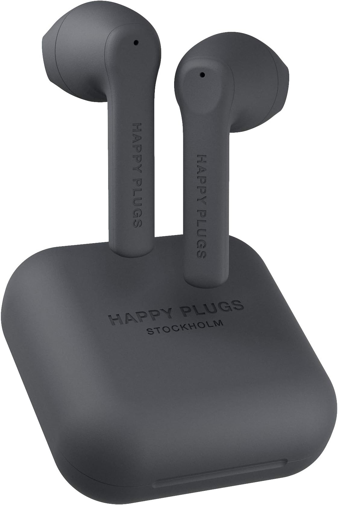Happy Plugs AIR 1 PLUS IN-EAR - Wireless earphone - TRUE WIRELESS - 100dB - Sweat resistant - 30mAh battery in each earphone - 450mAh battery in charging case, HPG-AIR1-GO-BK, Black