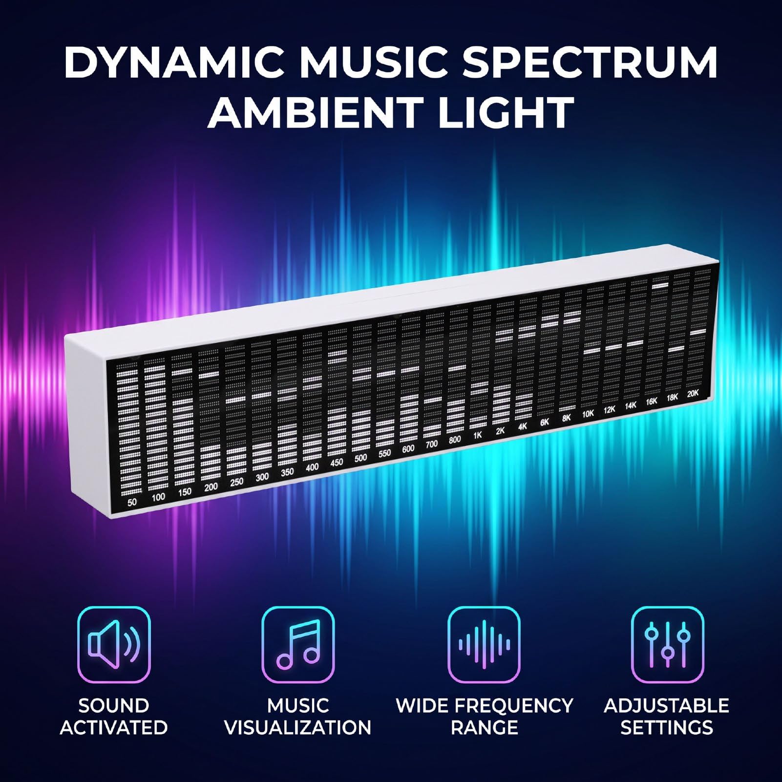 Pantalla LED de Espectro Musical, Controlada por Sonido
