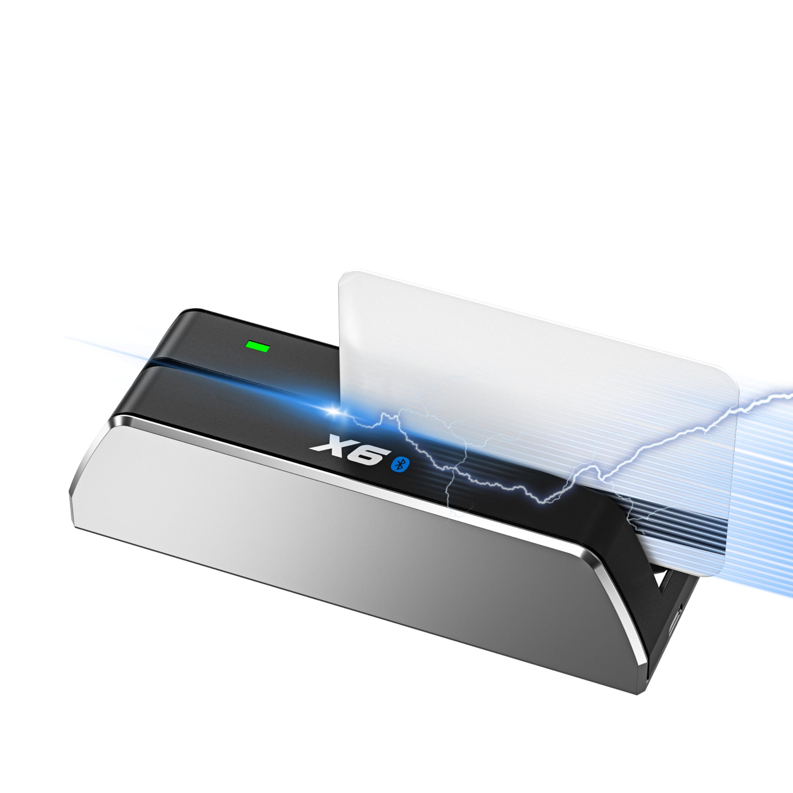 MSR 605/606 Tragbarer Bluetooth-Kartenleser USB Magnetstreifen-Kartenterminal 3-Spur-Swipe-Encoder Silber