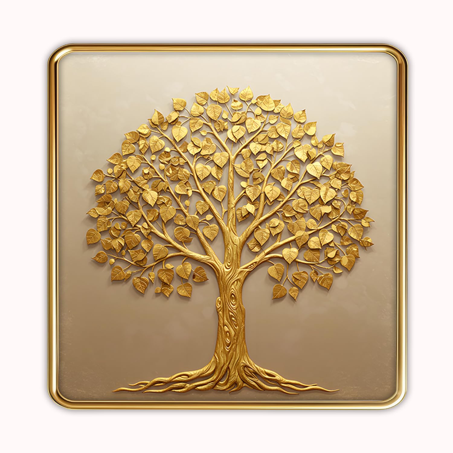 Golden Tree Photo Frame - Elegant Wall Decor -1