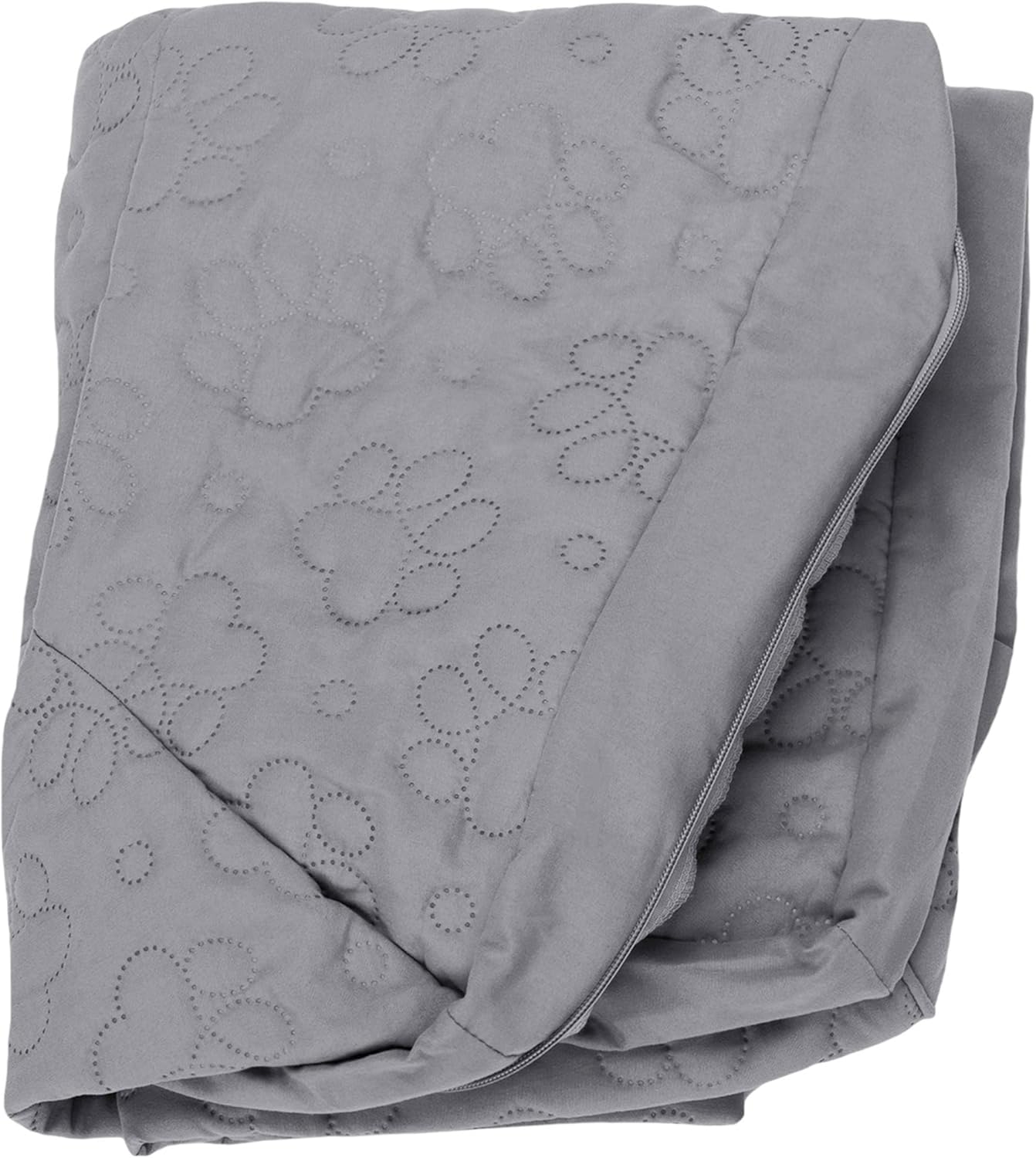 Furhaven Replacement Dog Bed Cover Pinsonic Quilted Paw L Shaped Chaise, Machine Washable - Titanium, Jumbo (X-Large)