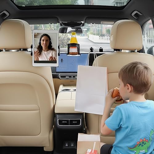 Miniatura 2 de Car Tablet Holder - Telescopic with Hook - Phone Tablet Holder for Car Headrest - for Truck SUV RV Sedan Interior Road Trip Travel Bag Water Bottle