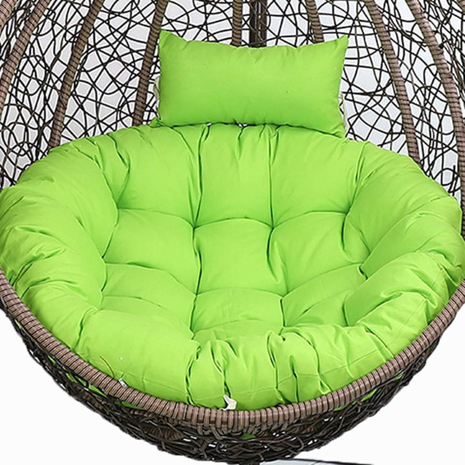 ERTsrhFD Outdoor Cushion Replacement for Hanging Swing, Thicken Round Hammock Chair Only, Washable Cushions(Green)