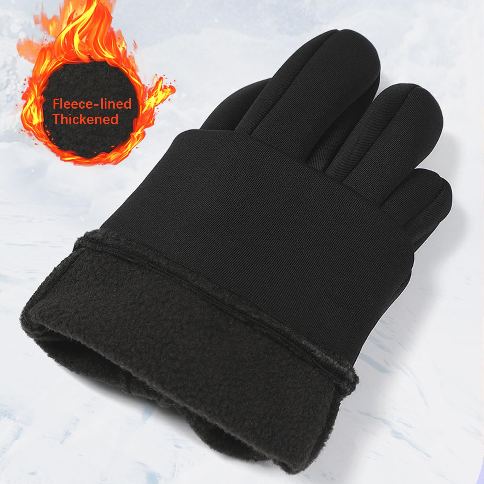 Gants Thermiques d'Hiver Imperméables Antidérapants pour Écran Tactile Enfants Course Randonnée Ski Camping Coupe-Vent