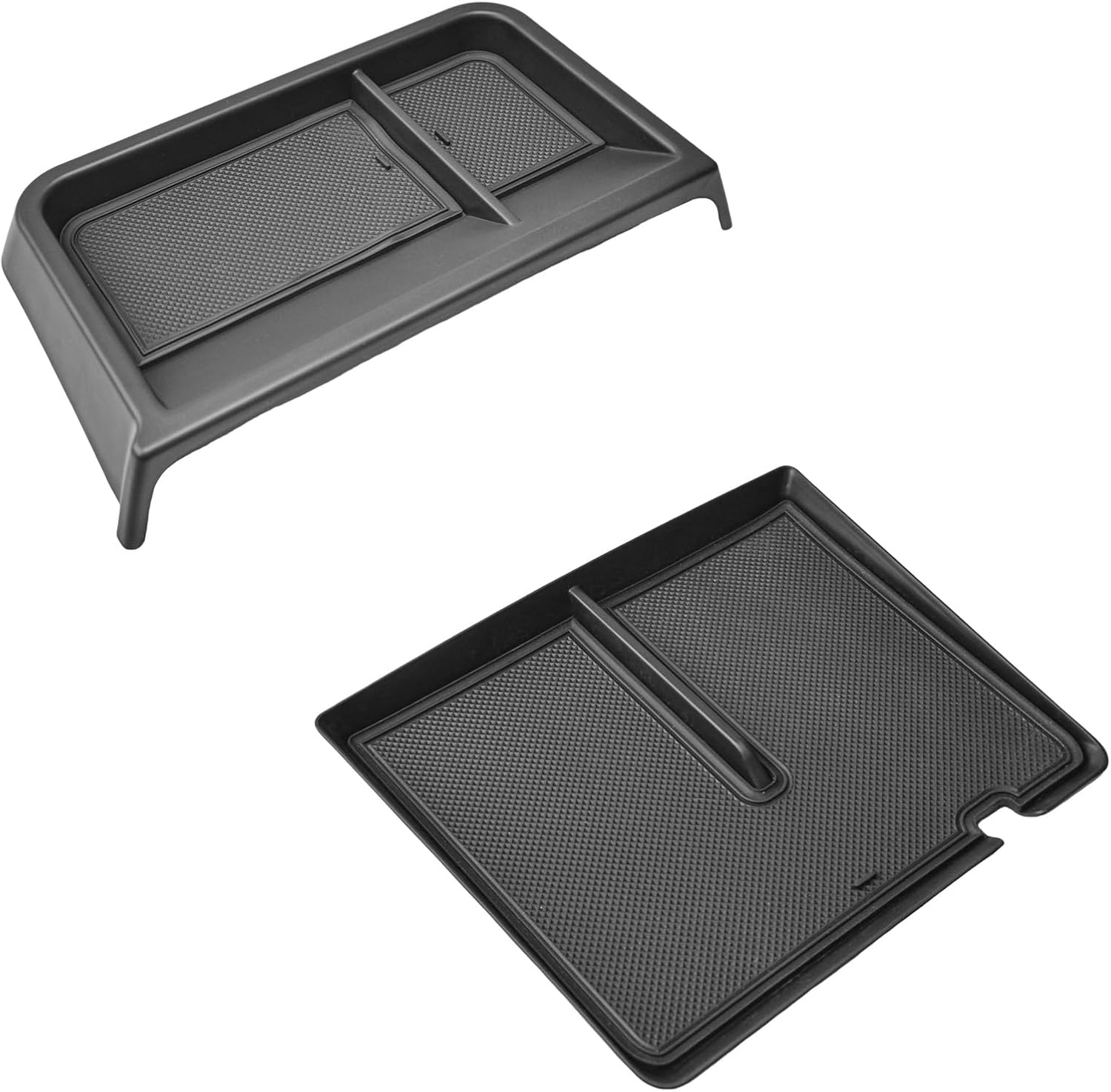 TACOBRO Interior Dashboard Storage Organizer and Front Center Consol Tray Compatible with 2025 Chevy Tahoe & Suburban Accessories, Dash Mounted Tissue Holder Tray Box ABS Black（Only Fits Standard Mode