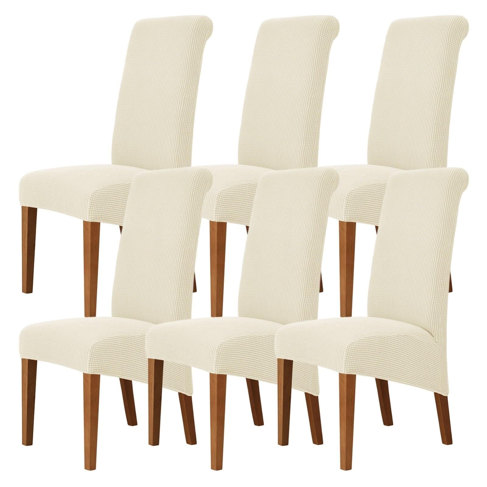 NMVAWIPT Stretch High-Back Dining Chair Covers, Removable Washable Protectors With Elastic Bottom, For Home, Restaurant, Banquet(21#,6Pcs)