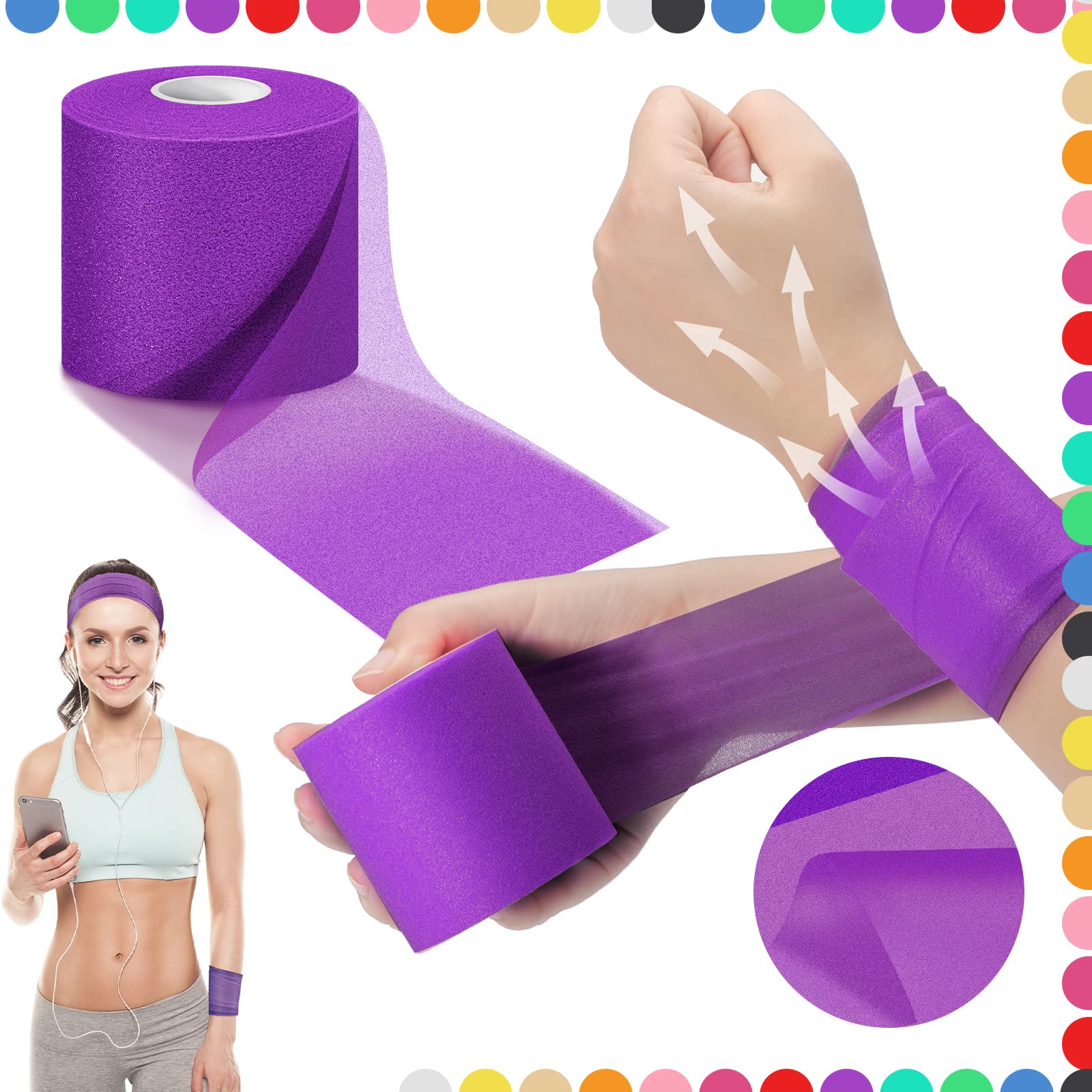 12 Pieces Foam Prewrap Athletic Tape Sports Wraps Prewrap and Athletic