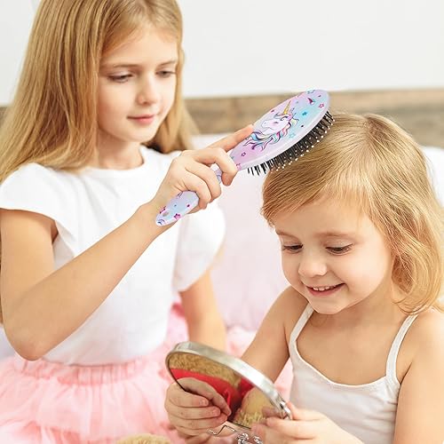 Miniatura 6 de Cepillo de pelo de unicornio para niños pequeños, cepillo de cabello seco y húmedo para todo tipo de cabello, cepillos de pelo para niñas y niños,