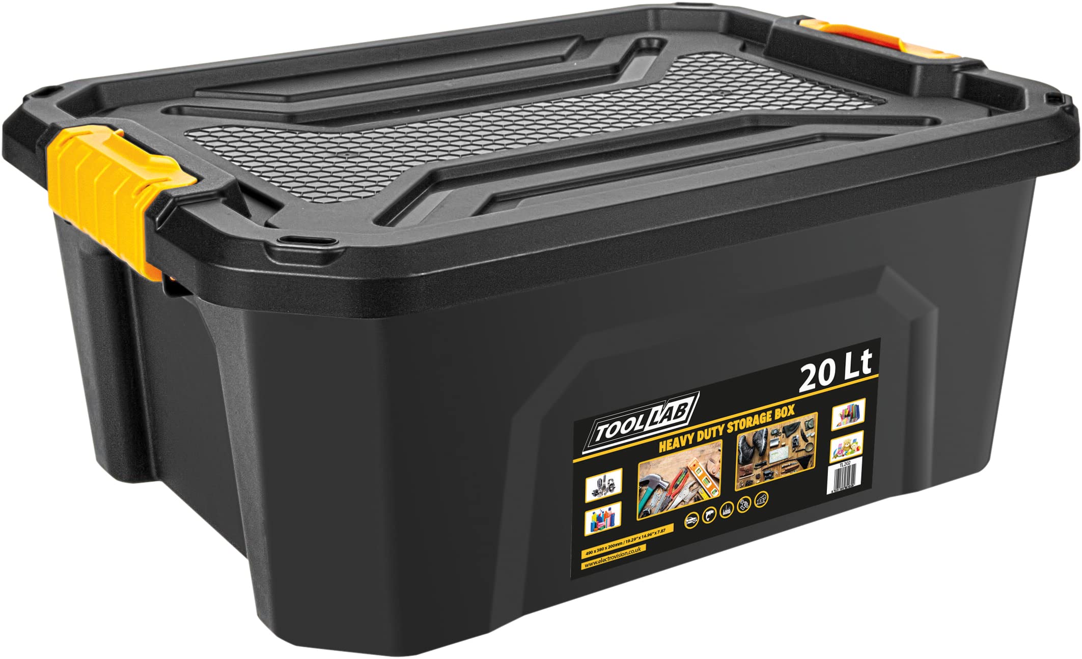 Netagon Heavy Duty Polypropylene 20 Litre Storage Box With Clip On Lid from B&Q
