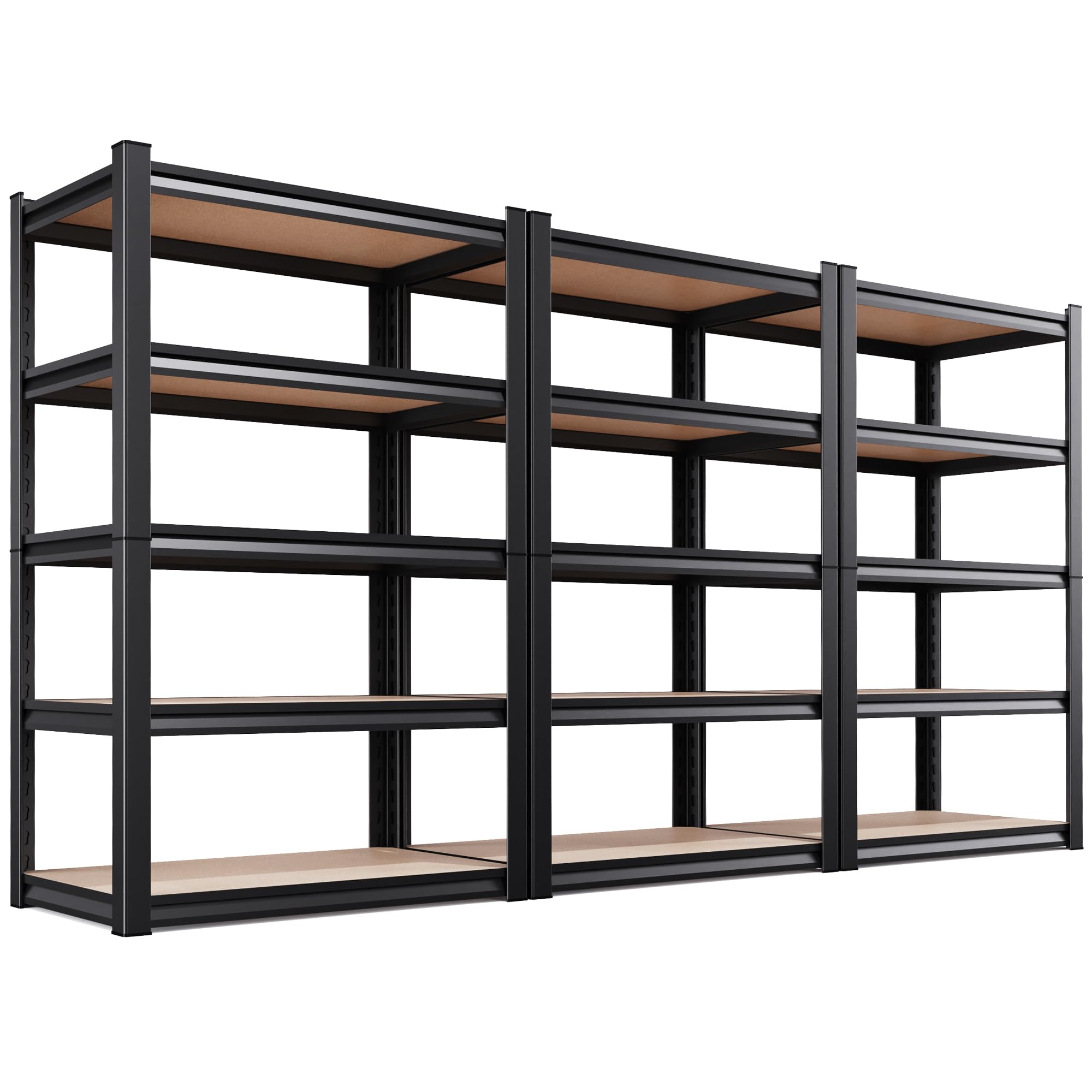 Set of 3 Garage Shelving-2050LBS 5 Tier Storage Shelves,Adjustable Heavy Duty Metal Shelving Unit and Storage Large Rack,Utility Steel Shelf For Shop Warehouse Industrial Pantry Basement 71"x35"x16"