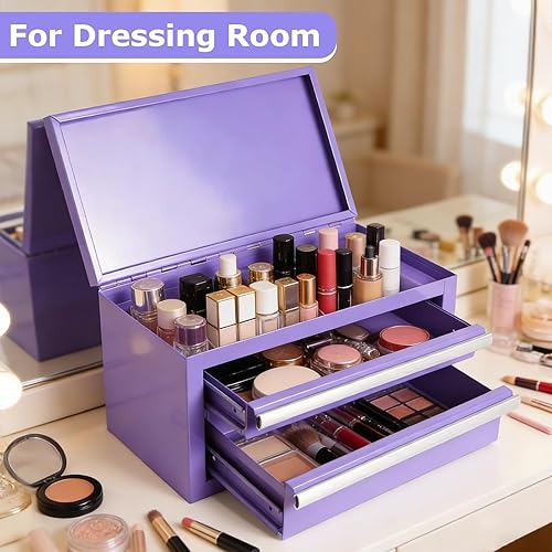 Miniatura 4 de Mini caja de herramientas de acero con cajones, pequeña caja de herramientas para organizador de almacenamiento de artículos pequeños, organizador