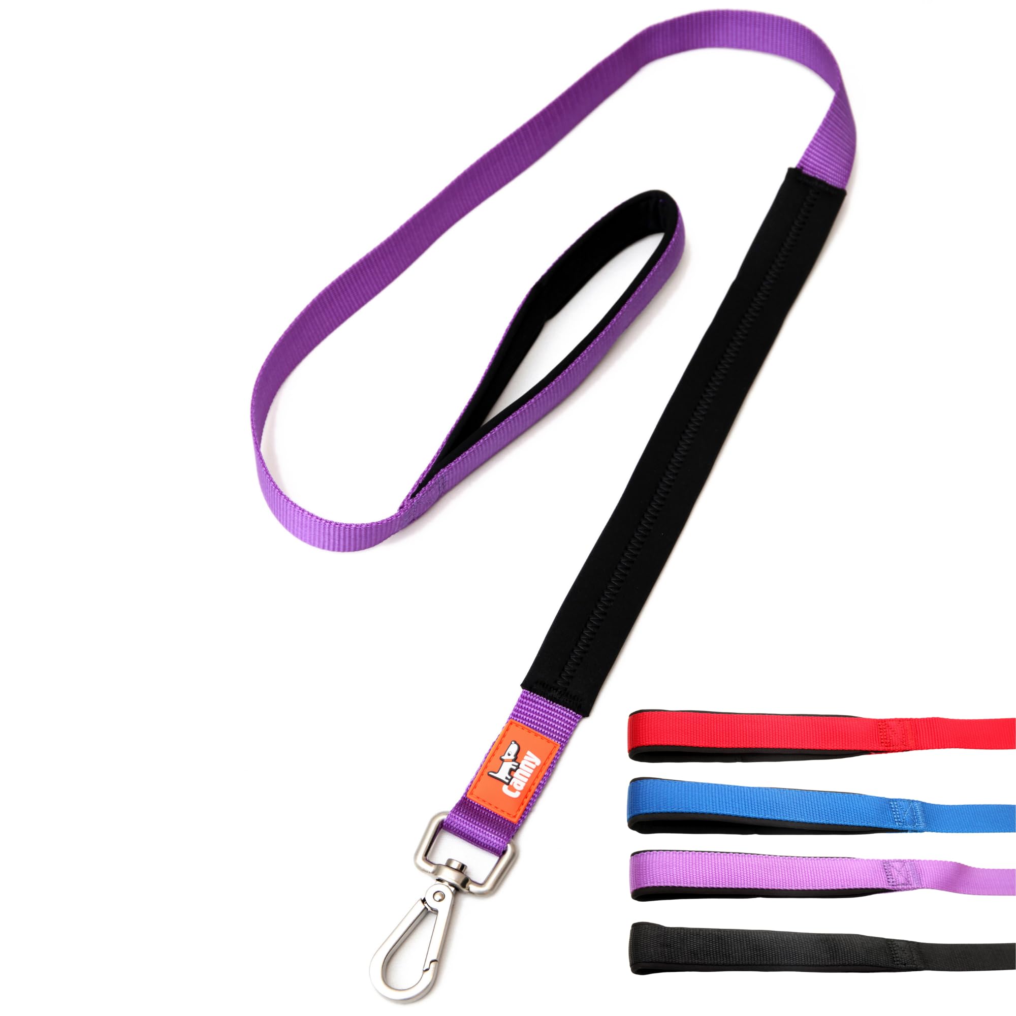 Canny Lead – Anti‑Pull Dog Lead for Headcollars incl. Canny Collar | Soft Padded Grip | Encourages Calm Walking – 120cm x 25mm, Purple