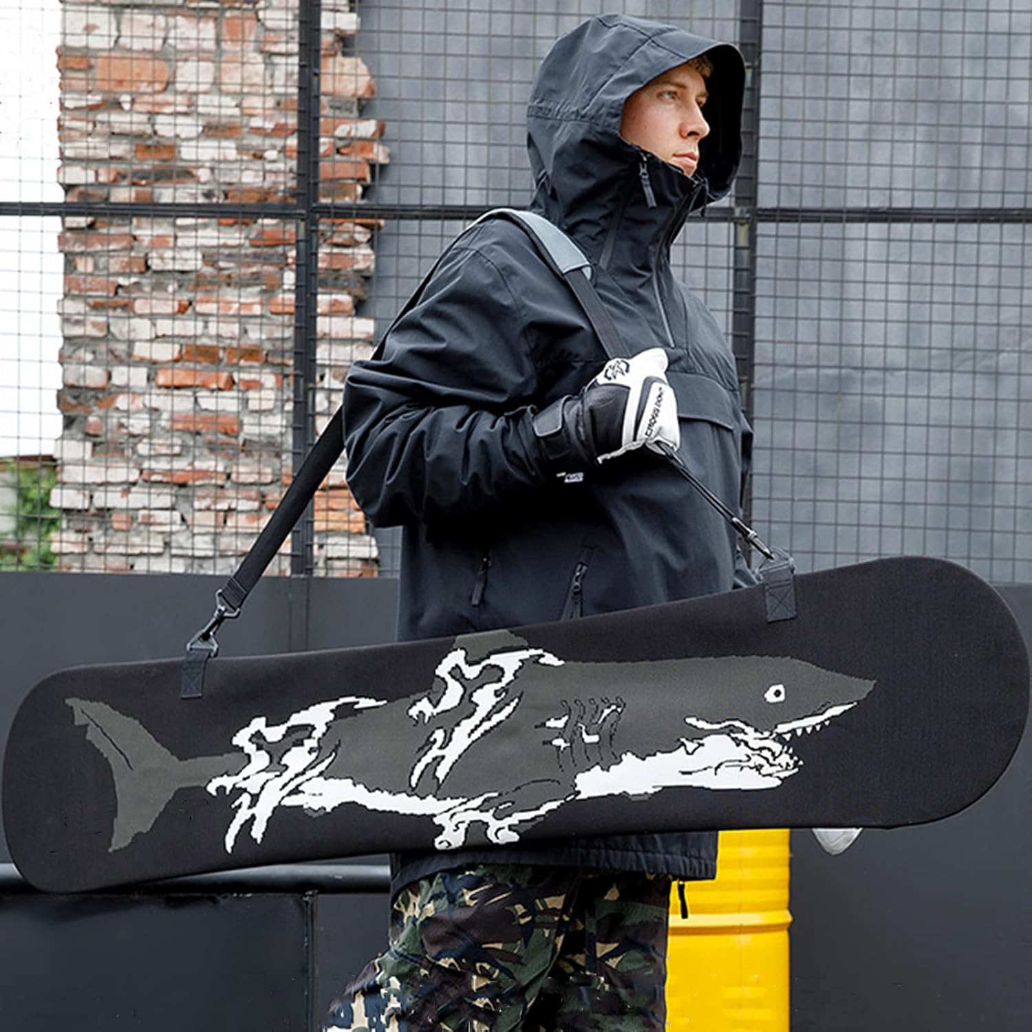 Portable Veneer Cover Snowboard Bag Elastic Knitted Wrapping Ski Backpack Ski Equipment Storage Wear-Resistant One-Piece Molding