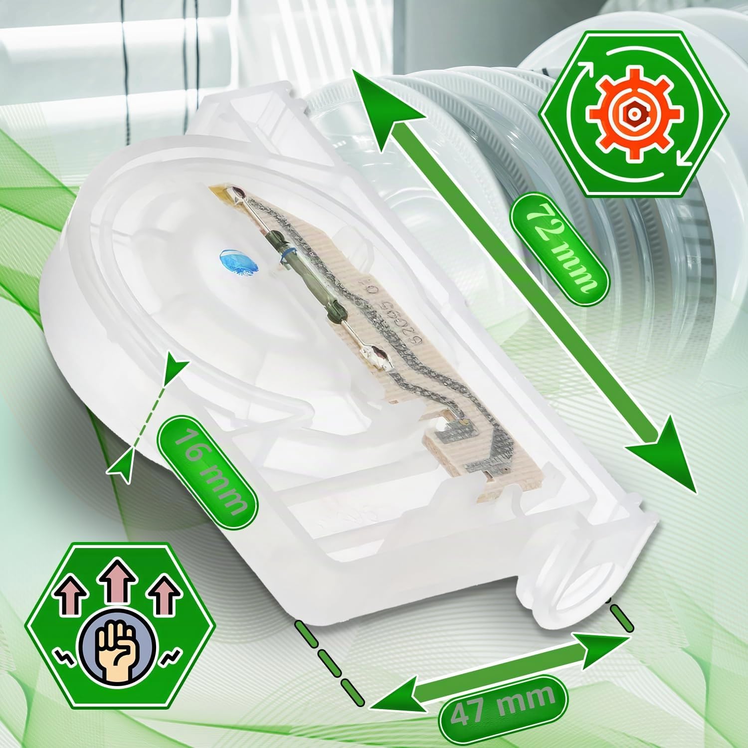 ONIX TECH Durchflussmesser für Spülmaschine mit Originalcode 00611317 611317 Reedkontakt für Spülmaschine für Bosch für Siemens - Made IN Italy - Garantie 5 Jahre