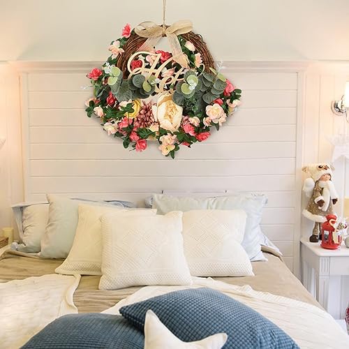 Miniatura 6 de TELDRASSIL Paquete de 10 flores de vid de rosas falsas, flores artificiales, flores colgantes, hiedra rosa, hogar, hotel, oficina, boda, fiesta,