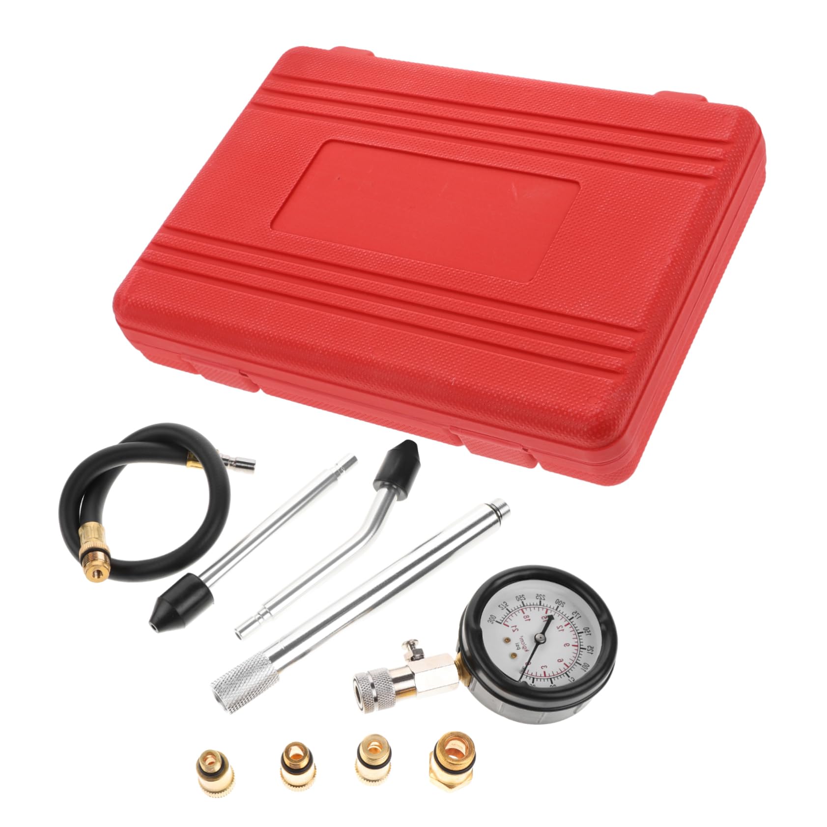 Cabilock Tester Compressione Del Cilindro Per Auto e Misuratore Pressione Per Riparazioni Kit Test Compressione Completo Strumento Adattabile Per Piccoli Motori e Motori Fuoribordo