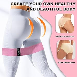 Resistance Bands for Working Out, Fabric Loop Exercise Bands for Legs and Butt, Workout Bands Set for Women and Men, 3 Booty Bands for Yoga, Pilates and Fitness