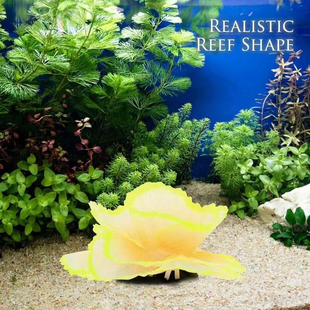 Glowing Artificial Coral Reef Ornament Silicone Aquarium Decor for Fish Tank