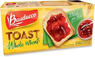 Bauducco Whole Wheat Toast - Light Crispy Ready-to-Eat Breakfast & Sandwich Bread, No Artificial Flavors, 5oz Pack
