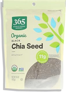 Organic Black Chia Seeds 15 Oz - 365 by Whole Foods Market | Omega-3 Rich Superfood for Smoothies & Salads