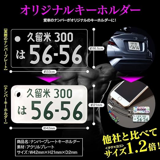 Amazon ナンバー指定 デザイン選択可能 ナンバープレート キーホルダー フランク三浦 オリジナルキーホルダー 車 ナンバー 印字 軽 自動車デザイン ブラックスタンダード 車 バイク 車 バイク