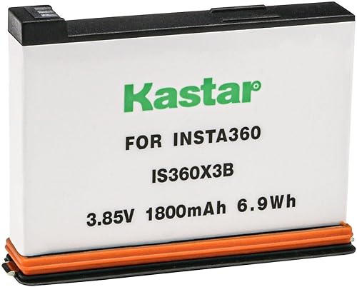 Kastar Batería de repuesto para Insta 360 X3 recargable de polímero de litio, Insta360 X3 72MP impermeable 5.7K 360 VR AI Cámara de casco de acción