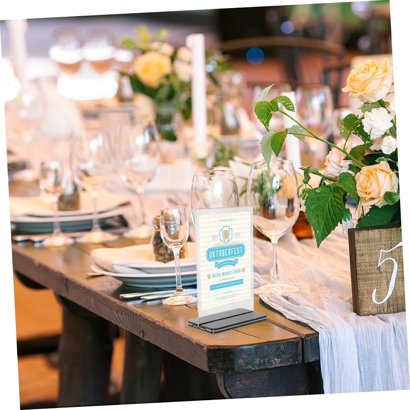 NAMOARLY 3pcs Logo Display Stand Menu Show Rack Holder for Table Tags Display Holder Picture Holders for Tables Tags Holder Display Rack for Tags Acrylic