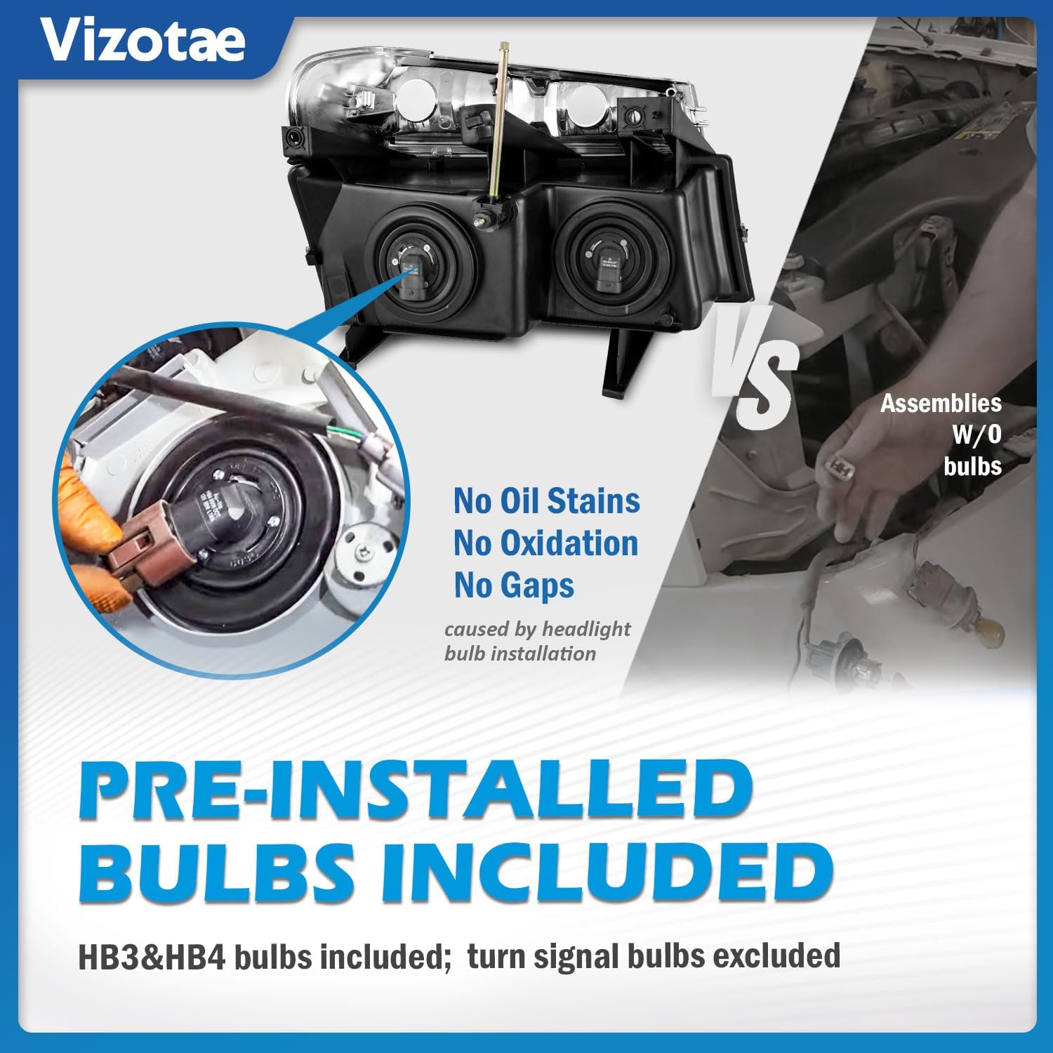 Headlights Assembly W/Bulbs for 2004-2012 Chevy Colorado/GMC Canyon, for 2006-2008 Isuzu I-Series Headlamp Replacement Driver & Passenger Side