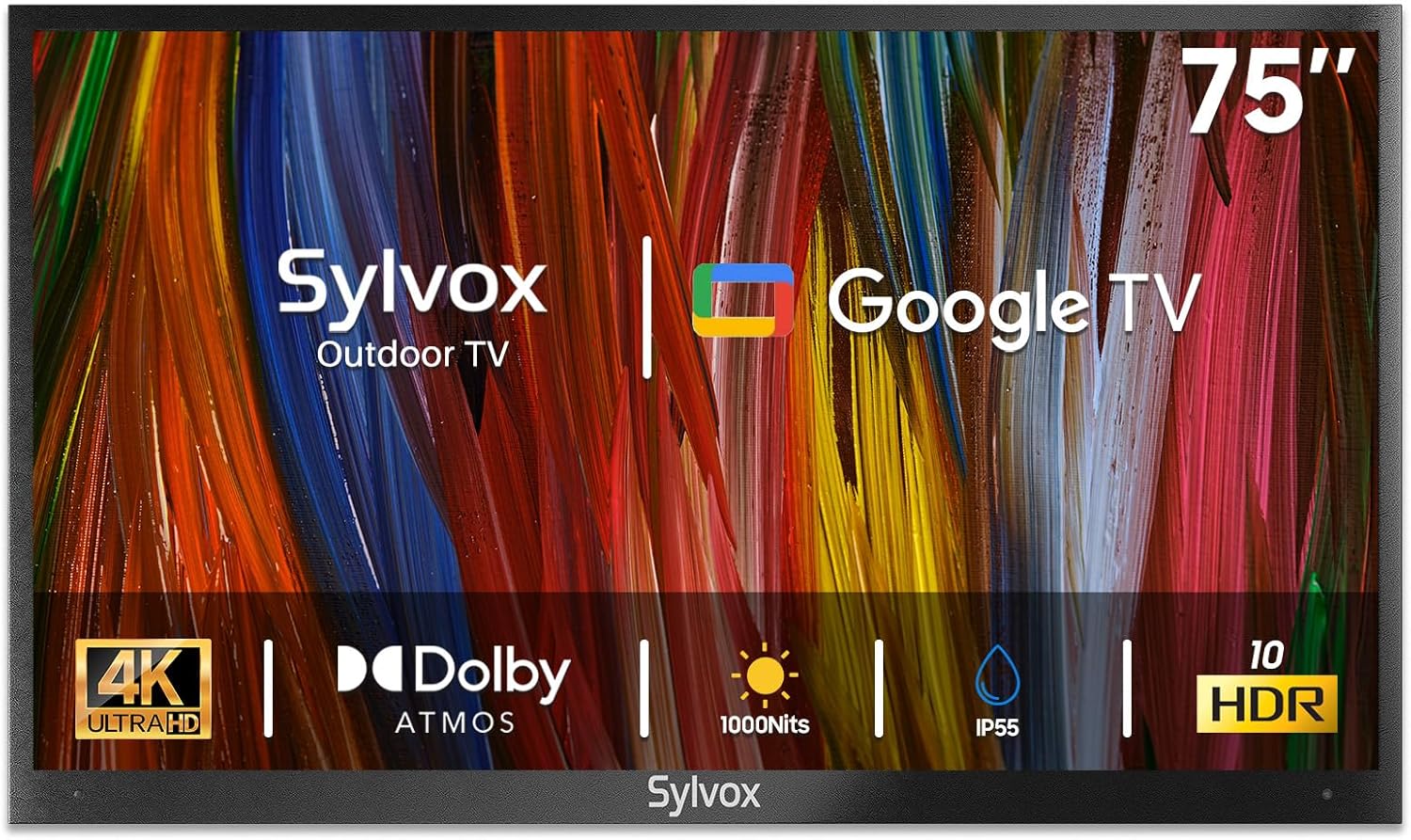SYLVOX Outdoor TV, 75 inch Smart TV Waterproof Outdoor TVs, 4K Weatherproof Television for Outside, Support Google Assistant, Chromecast, 1000 nit Brightness Partial Sun (Deck Pro 2.0/2024) SYLVOX Outdoor TV, 75 inch Smart TV Waterproof Outdoor TVs, 4K Weatherproof Television for Outside, Support Google Assistant, Chromecast, 1000 nit Brightness Partial Sun (Deck Pro 2.0/2024)