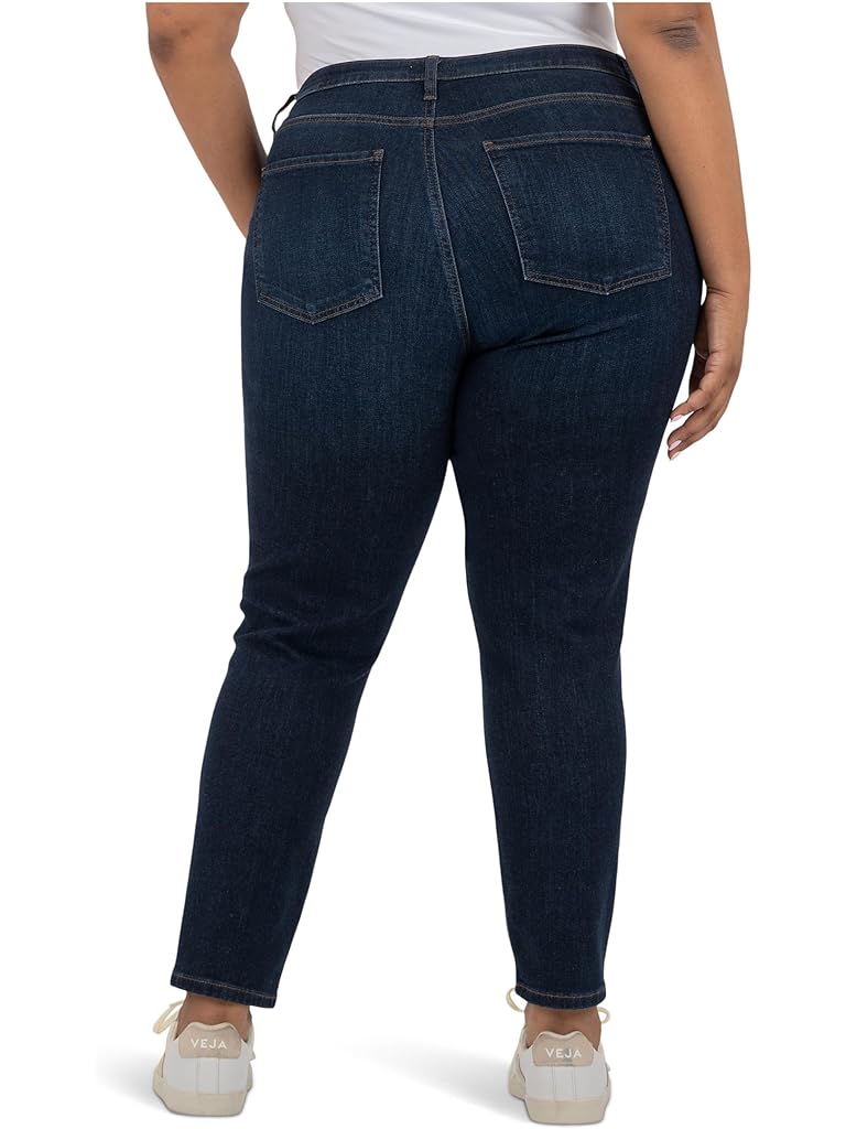 Navy KUT from the Kloth Plus Size Naomi High-Rise Fab Ab Ankle Girlfriend Regular Hem