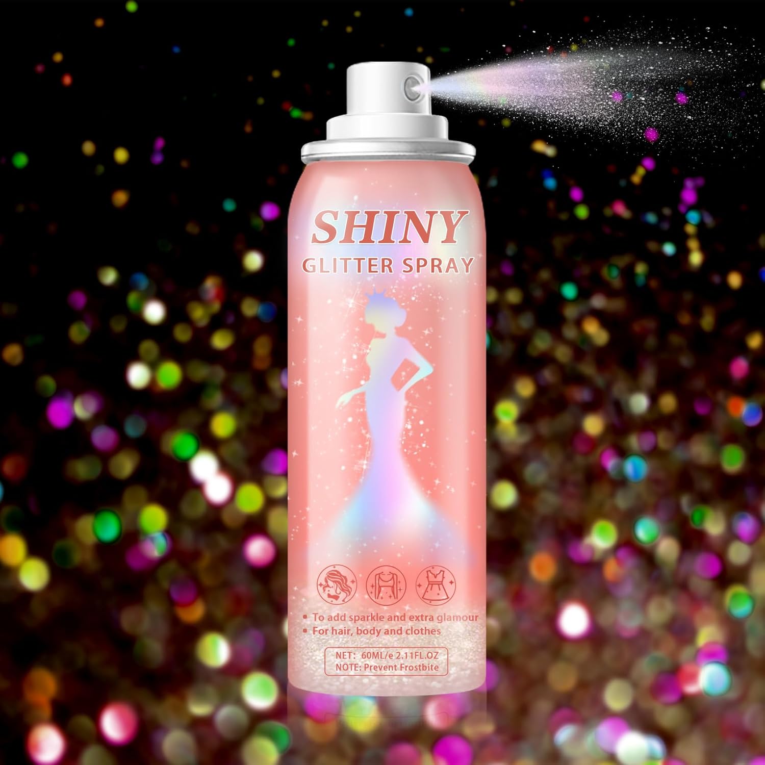 Amazon.com: AOAZXBB Body Glitter Spray Holographic Glitter Hairspray ...