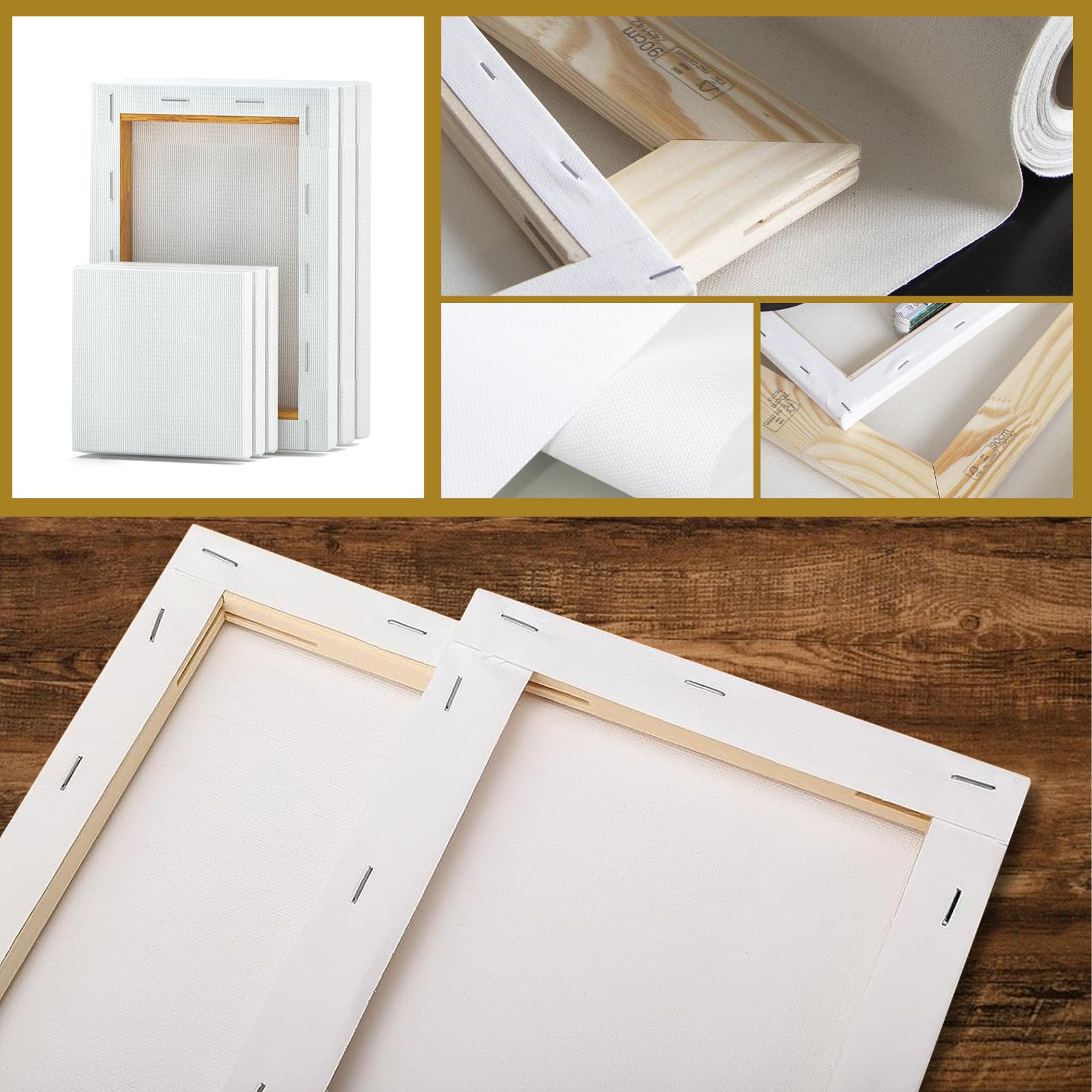 Tela su rotolo, 50 cm x 10 m, 100% cotone, 270 g/m², pronta da dipingere, preprimerizzata, tessuto su tela al metro, resistente agli strappi, per pittura acrilica e ad olio (51 cm x 10 m)